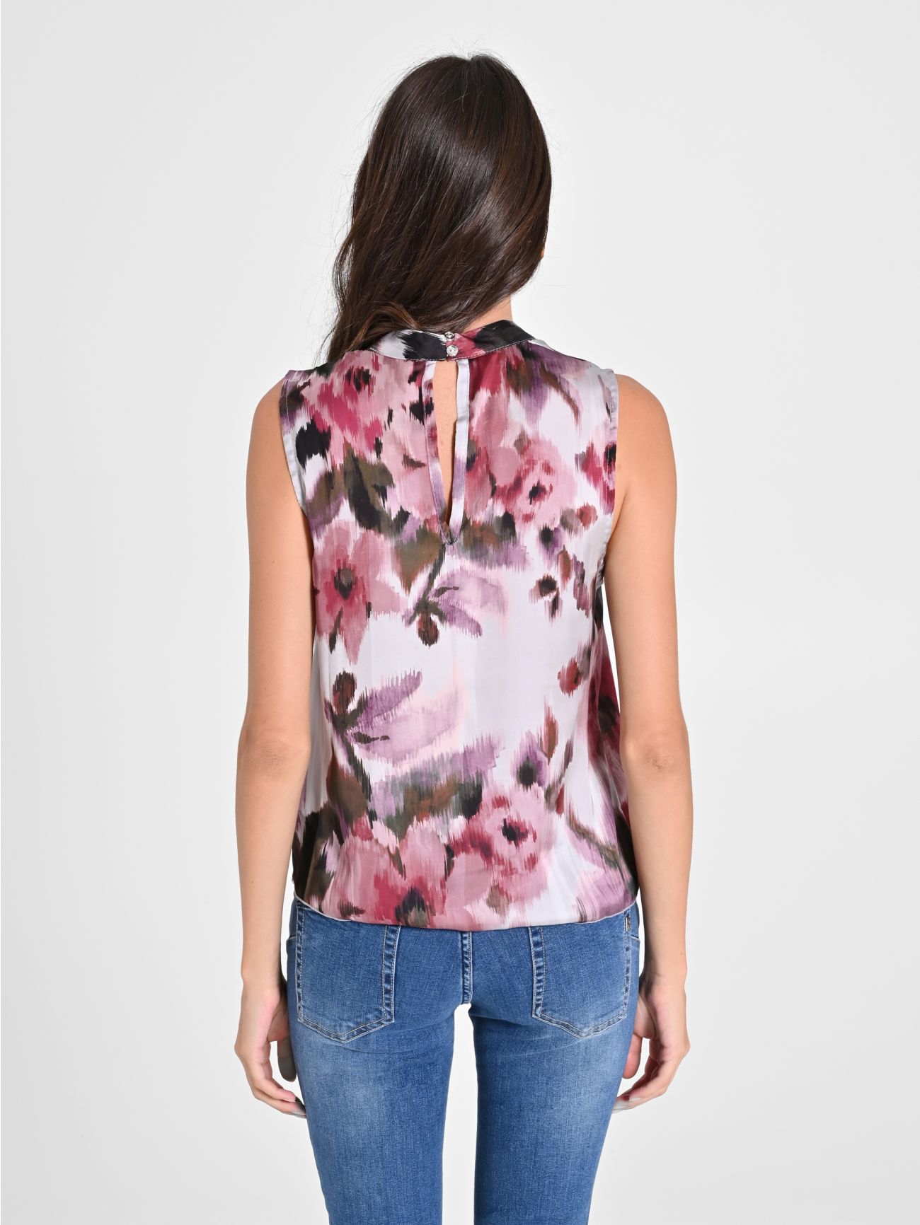 Blusa stampa Fiori Astratti