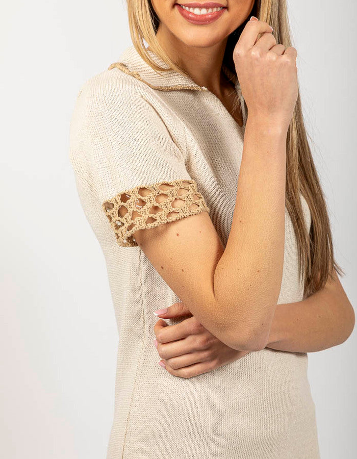 Abito corto, beige