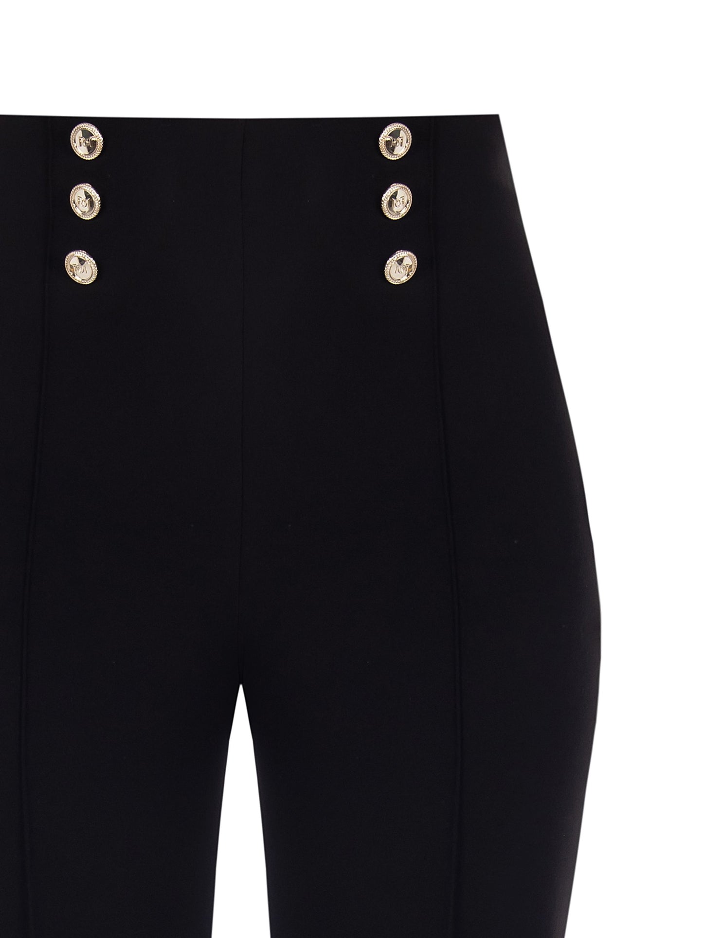 Pantaloni a palazzo  in Scuba Crepe con Bottoni Logo
