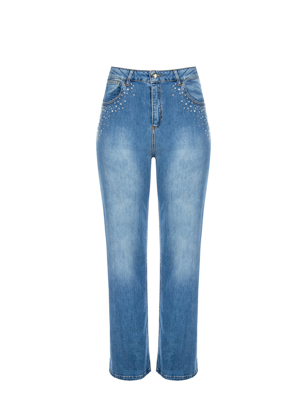 Jeans a palazzo con Borchie e Strass