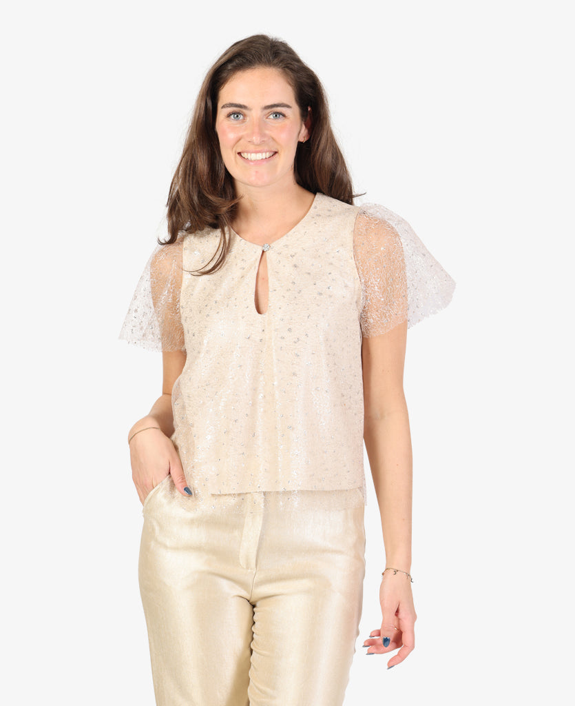 Blusa T-shirt, Beige